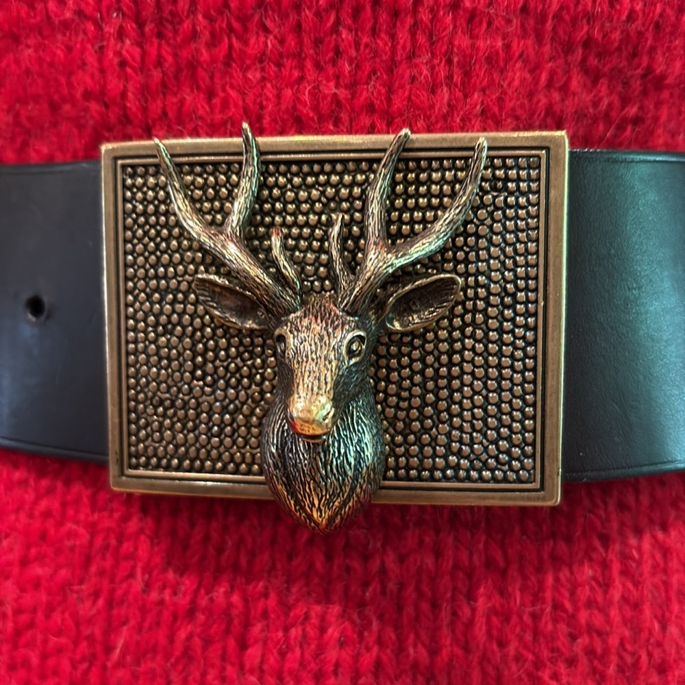 Ralph Lauren Black Belt with Gold Buckle